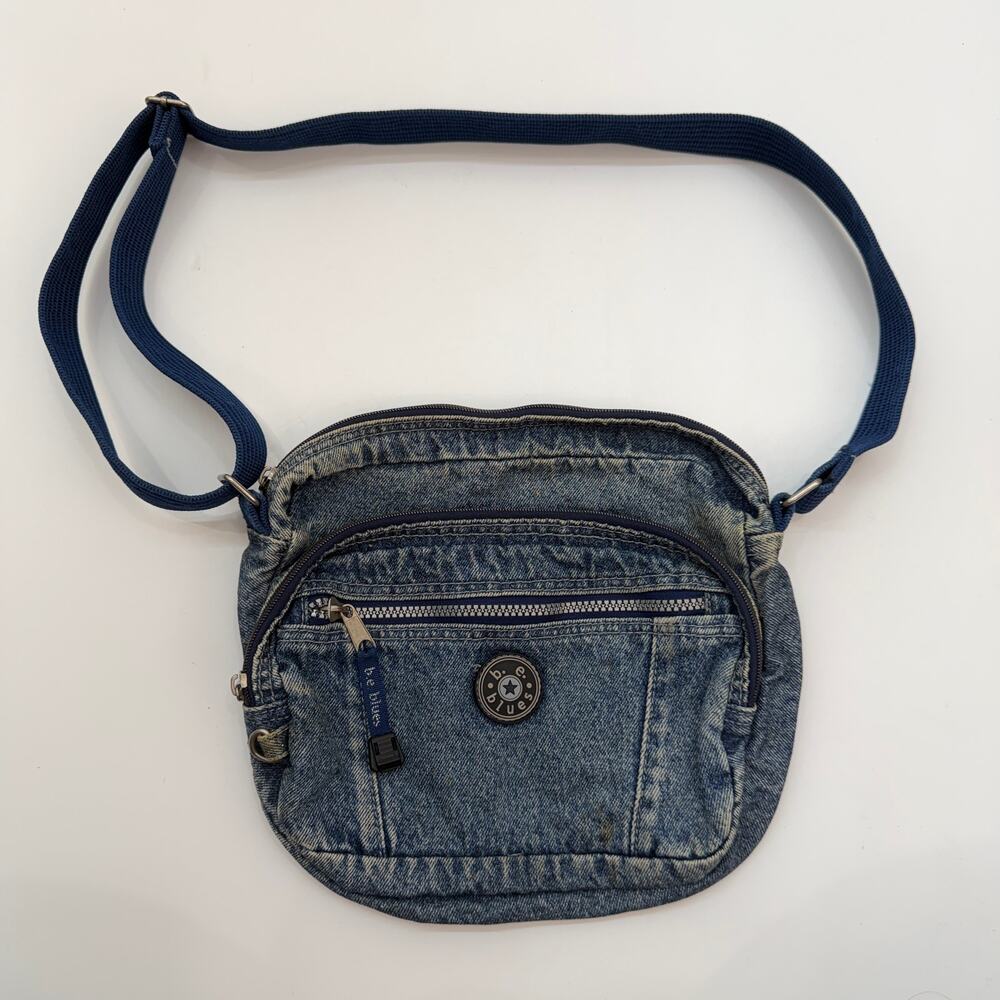 Vintage Y2K 2000s B.E. Blues Denim Jean Shoulder Bag